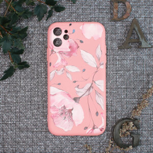 iphone 11 TPU, pink med blomster