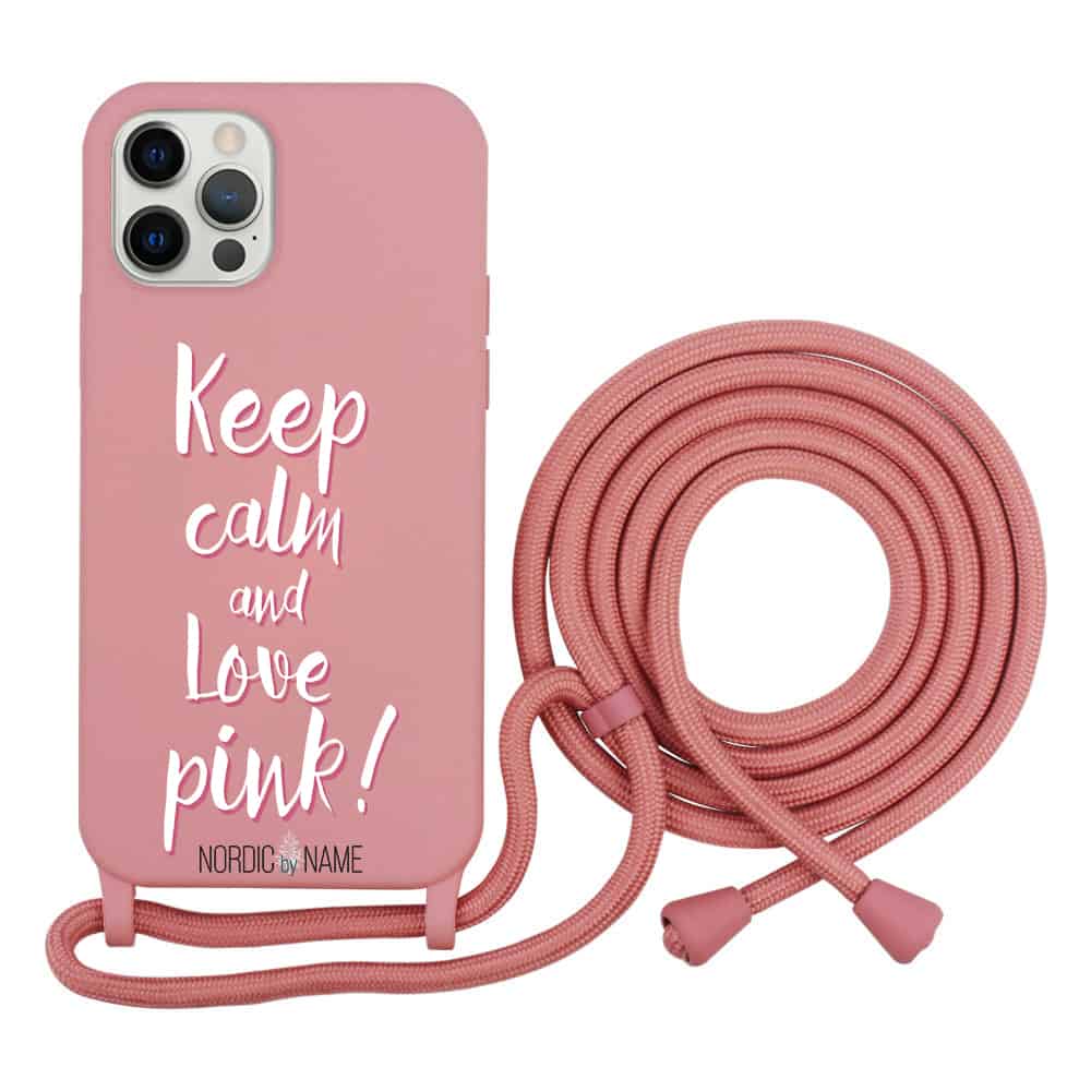 redaktionelle sejle inerti iPhone 13 Pro cover med snor, Keep calm - Nordic by Name